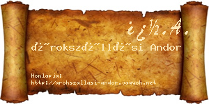 Árokszállási Andor névjegykártya