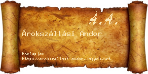 Árokszállási Andor névjegykártya